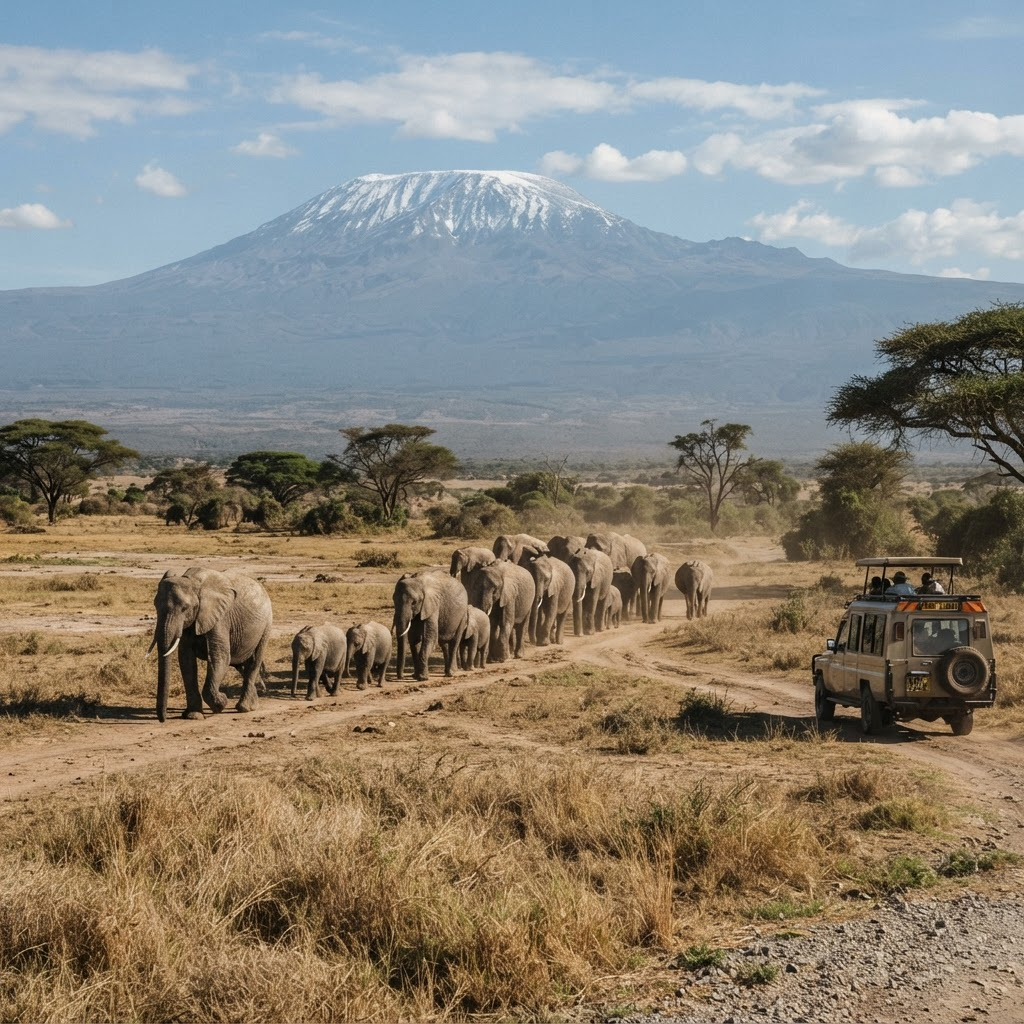 Amboseli National Park Kenya Kilimanjaro view, safari experience
