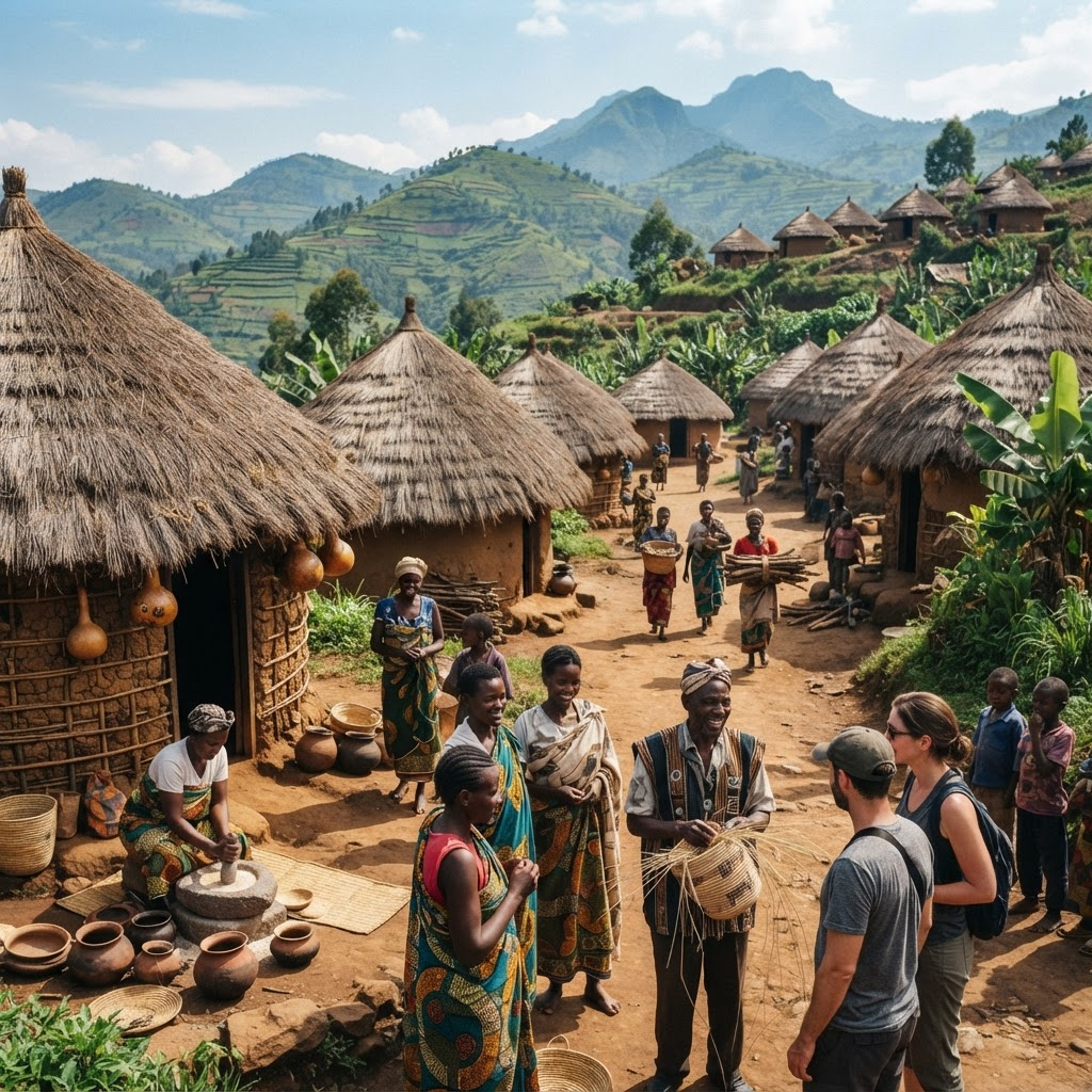 Traditional Rwandan cultural village, authentic community experience